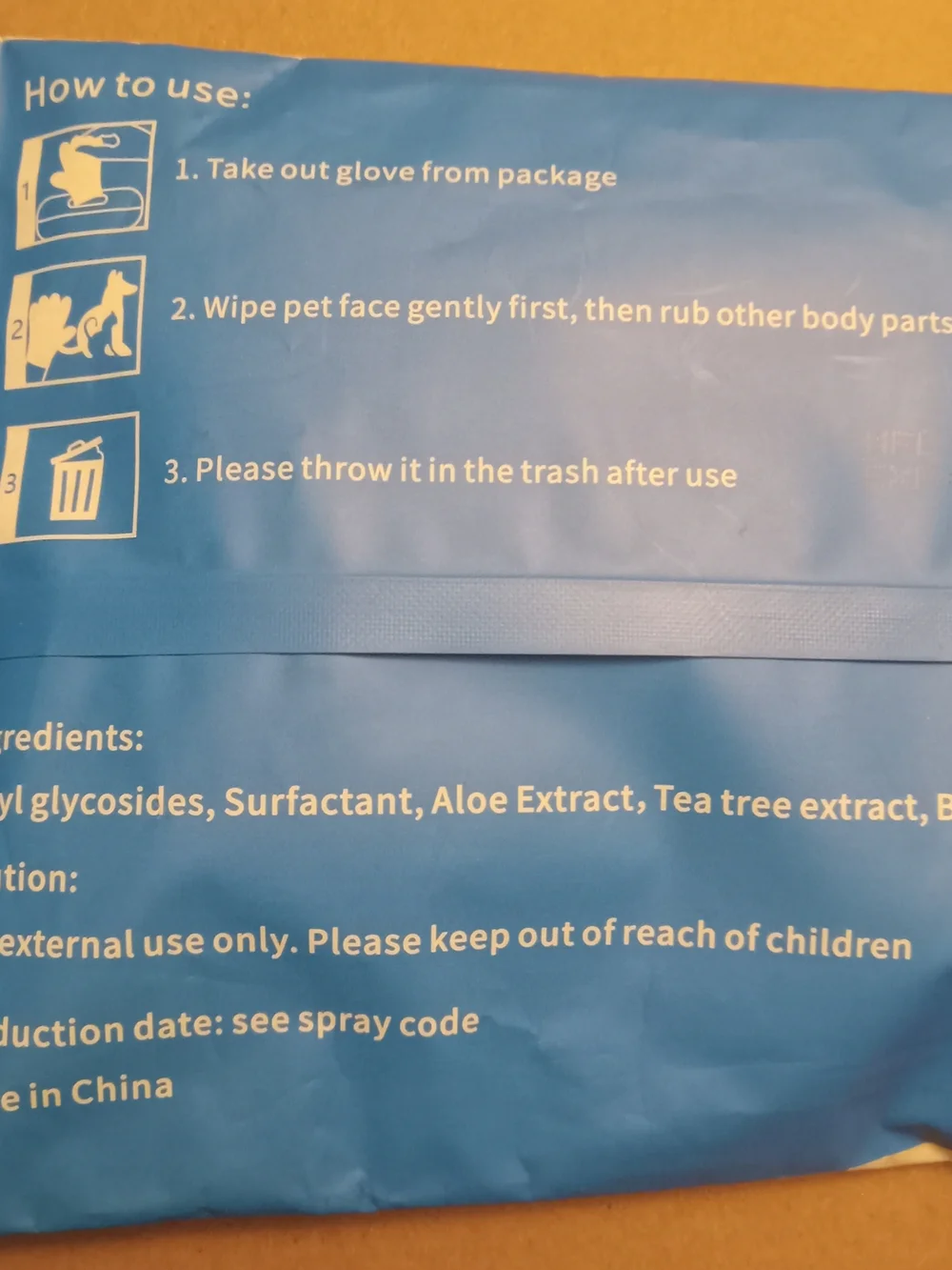 Pet Glove Wipe For Dogs & Cats
